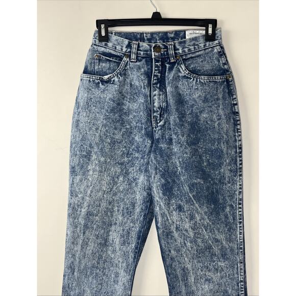 Unleaded Vintage Acid Wash Tapered Mom Jeans Size 7/8 High Rise 80s Denim Retro - Picture 3 of 13